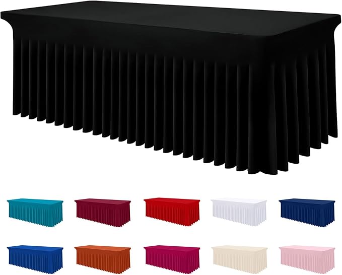 Smiry Spandex Elastic Fitted Table Cloth Skirt for 3FT Rectangle Table by Smiry