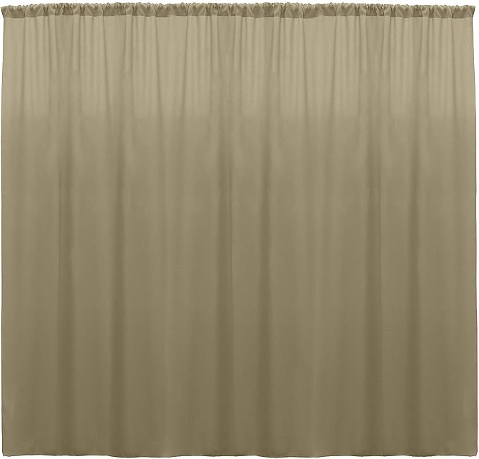 Polyester Poplin Backdrop Drape Curtain Panel with 4" Rod Pocket (Taupe, 10 Feet Wide x 15 Feet High Seamless) by Unknown