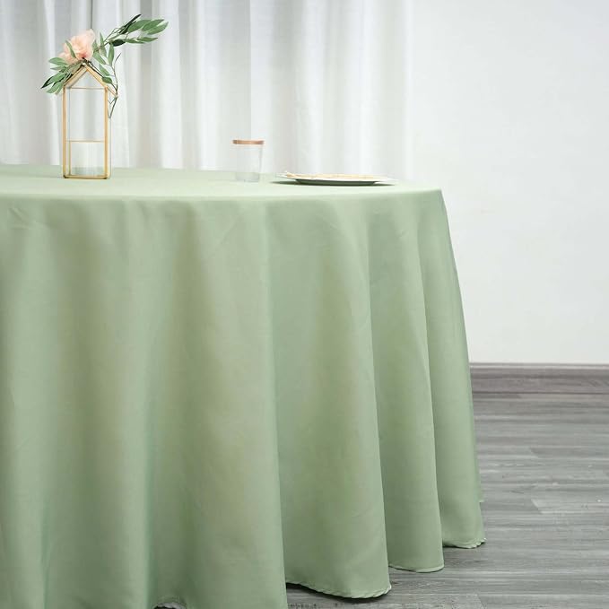 Tableclothsfactory 10PCS | 120" Wholesale Round Tablecloth Polyester Round Table Linens for Wedding Party Banquet Restaurant - Sage Green for Party & Decorations - Image 3