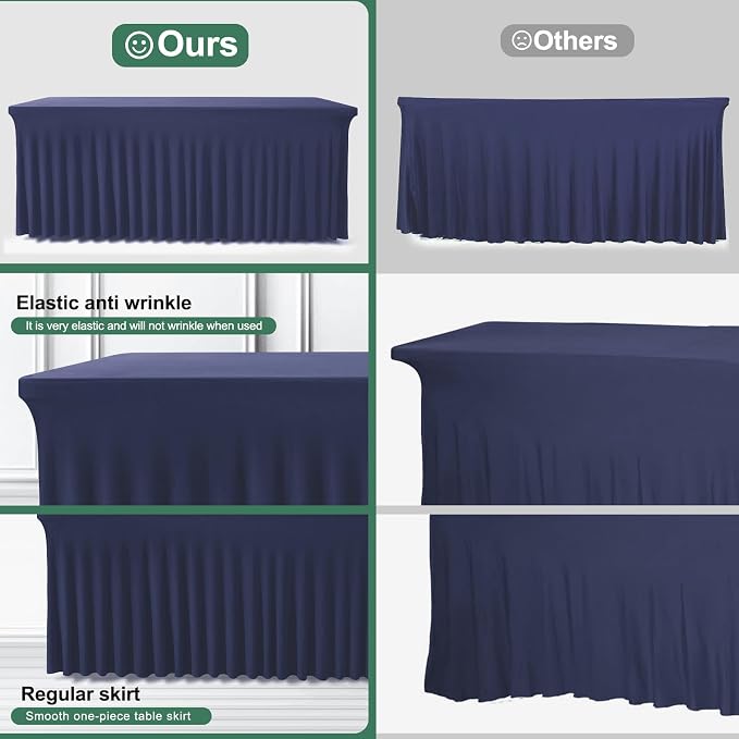 BDDC One-Piece Spandex Table Cloth Skirt for 8FT Rectangle Tables - Image 4