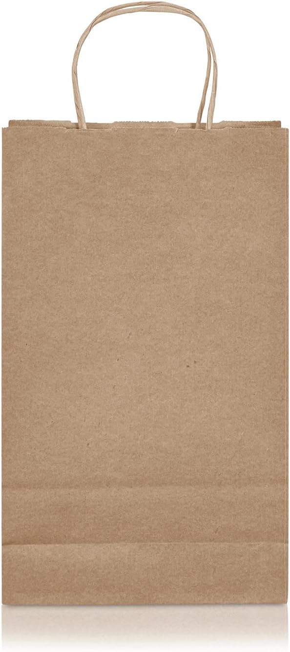 Jet Paper Bags - 250 Pack 6.5x3.5x12 Inch Medium Plain Brown Kraft Paper Bags with Handles Bulk, Gift Wrap Bags for Favors Grocery Retail Party Birthday Shopping Business Goody Craft Merchandise Take Out Sacks - Image 7