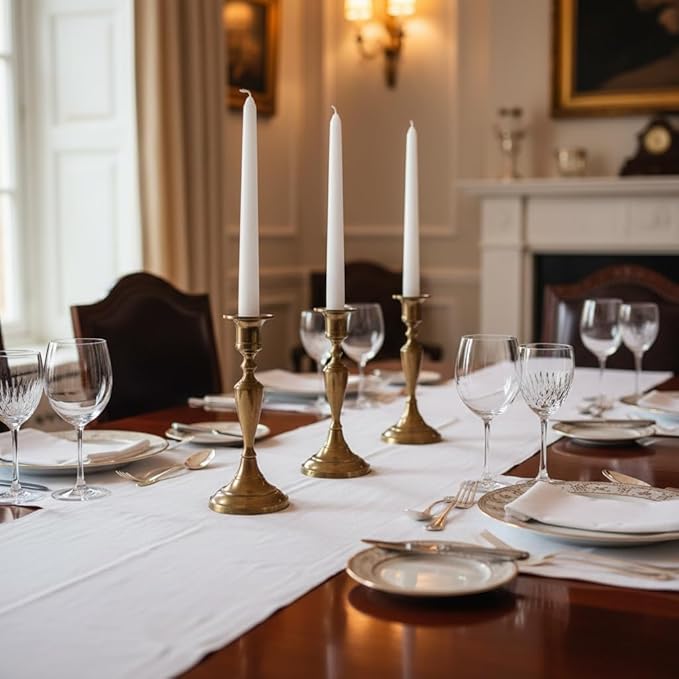 4 Pack White Taper Candles丨Taper Candles 10 Inch Dripless丨Unscented & Smokeless Candlesticks Bulk丨7-8 Hours Long Burning Tall Candles丨Ideal for Christmas Weddings Parties Dinner