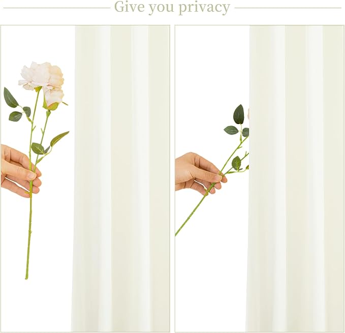 10ft x 10ft Ivory Backdrop Curtain for Wedding Ivory Wrinkle Free Backdrop Drapes Panels for Parties Baby Shower Bridal Shower Birthday Photo Photography Polyester Fabric Background Decoration - Image 7