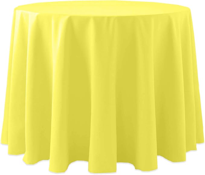 Ultimate Textile 72-Inch Round Cotton-Feel Tablecloth, Lemon, 3 Pack by UltimateTextile