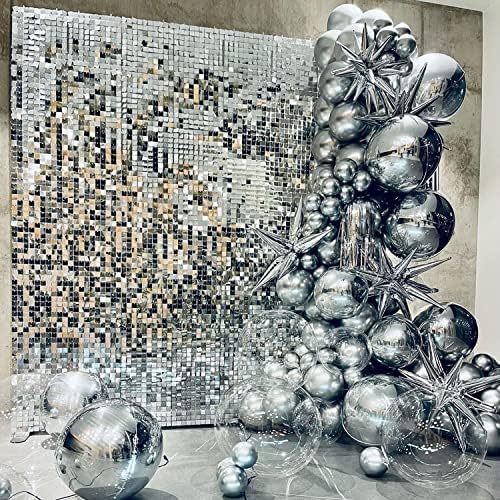 Silver Shimmer Backdrop Wedding Disco Backdrops Sequin Wall Panels - Image 3