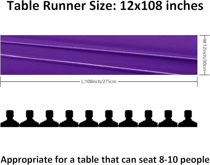 24Pack Table Runner 12 x 108 Inches Satin Silk Table Runner for Wedding, Birthday Party, Banquets, Graduations Decoration, fit Rectange and Round Table-Purple - Image 2