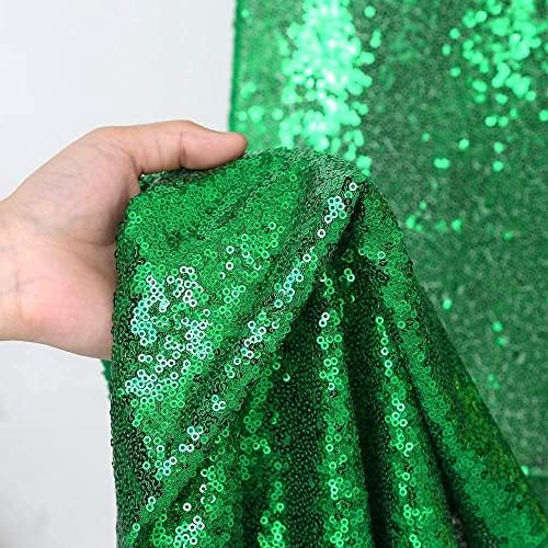 Green Sequin Backdrop Curtains Party Photo Glitter Drapes 2 Pcs 2FTx8FT - Image 6