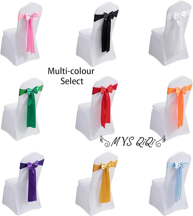 Pack of 20 Spandex Chair Bands Satin Chair Sashes Chair Ribbons Bows Stretch Chair Sashes for Wedding Party Events Banquet Hotel Home Kitchen Chair Cover Decoration（20 PCS Beige） - Image 4