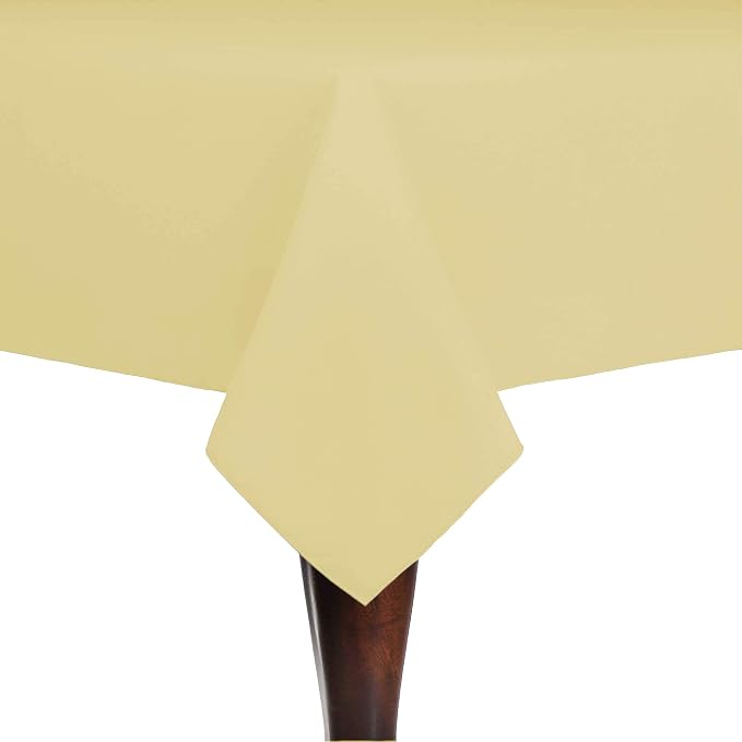 Ultimate Textile 72x72-Inch Square Cotton-Feel Tablecloth, Cornsilk, 3 Pack by UltimateTextile