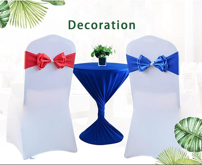 12 PCS Double Bows Stretch Chair Sashes, for Wedding Party Chair Cover Decoration, Spandex Stretch Chairs Bands (Pack of 12 Champagne Pink) - Image 4