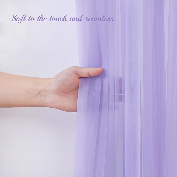 10x10 Purple Tulle Backdrop Curtains for Parties, Sheer Backdrop Curtain Wedding Photo Background Drapes for Baby Shower Photography Birthday Party - Image 2