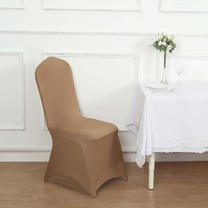 Tableclothsfactory Taupe Stretchy Spandex Fitted Banquet Chair Cover Dinning Event Slipcover for Wedding Party Banquet Catering - Image 7