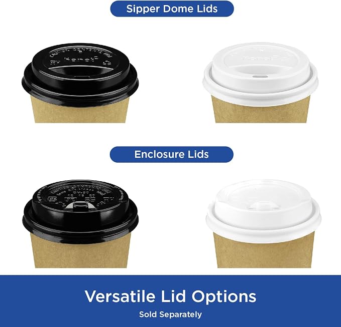 Karat 8 oz Coffee Cups, Kraft Disposable Paper Hot Cups, 80mm, 1000ct | C-K508K, Double Poly Lined, Leak-Resistant Design, Restaurants and Cafes, Tea Service, Hot/Cold Beverages - Image 3