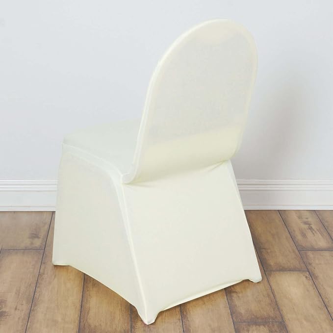 Efavormart 20 PCS Ivory Premium Spandex Stretch Banquet Chair Covers for Dining Chairs Party Wedding Outdoor Events Slip Covers W/Foot Pockets Washable - Image 3