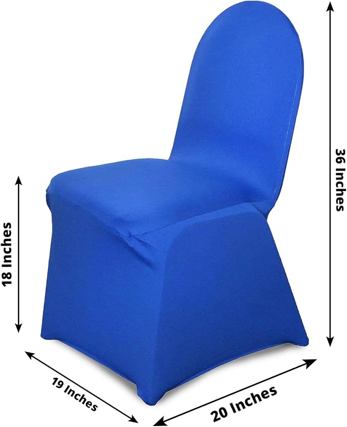 Efavormart 1 Set Spandex Stretch Royal Blue Chair Covers Universal Banquet Chair Covers for Party Dining with Foot Pockets Washable Wedding Chair Slip Covers for Outdoor - Image 6