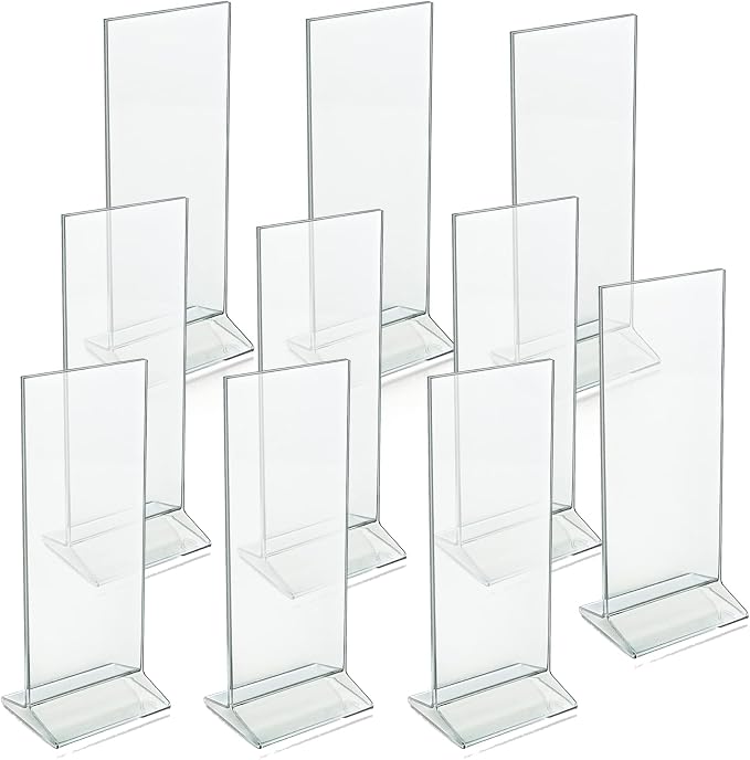 Azar Displays 142745 4.25" W x 11" H Vertical Top-Load Sign Holder - Image 2