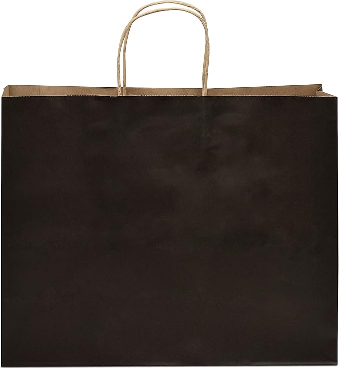 Prime Line Packaging 16x6x12 Paper Bags with Handles, Retail Bags, 50 Pack | Black Kraft Paper Bags for Small Business, Boutique, Retail, Shopping, Events, Gifts, Parties, Favors, Presents, Bulk - Image 8