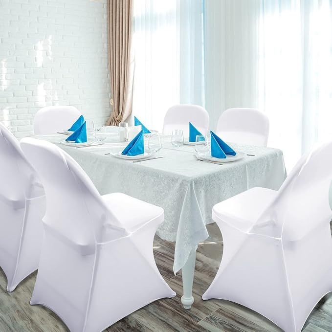 Babenest Stretch Spandex Folding Chair Covers for Wedding, 100PCS White | Upgraded Universal Washable, Fitted Chair Slipcovers Protector for Holidays, Banquet, Party, Easter Celebration - Image 3