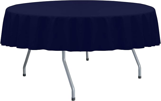 Ultimate Textile 72-Inch Round Cotton-Feel Tablecloth, Deep Royal, 10 Pack | Bulk Case of 10, Indigo, 100% Spun Polyester Fabric, MJS-Spun Construction, Cotton-Like Hand, Machine Washable, Seamless by UltimateTextile