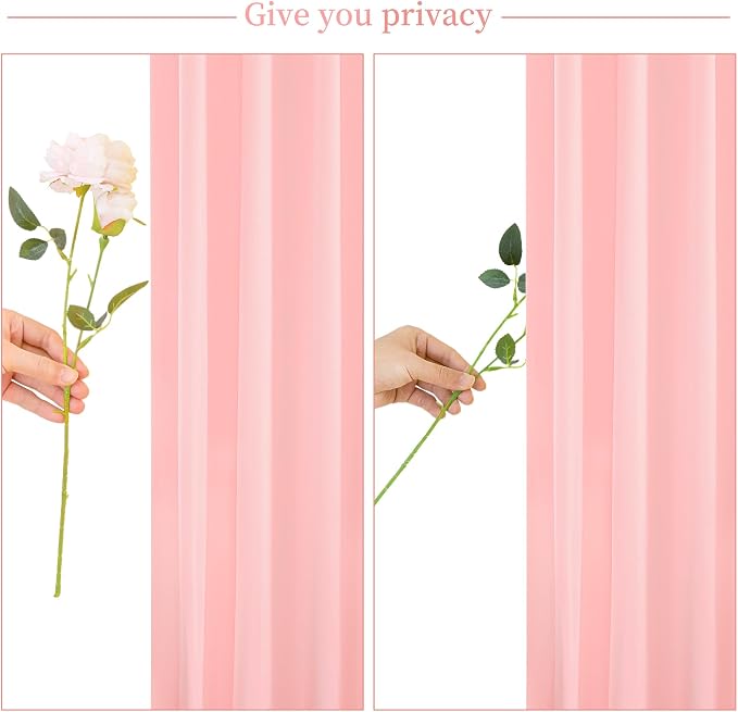 10ft x 7ft Blush Pink Backdrop Curtain for Parties Pink Wrinkle Free Backdrop Drapes Panels for Baby Shower Wedding Birthday Photo Gender Reveal Photography Polyester Fabric Background Decoration - Image 8