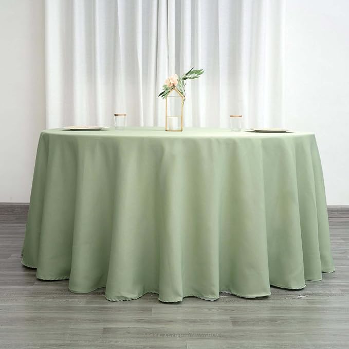 Tableclothsfactory 10PCS | 120" Wholesale Round Tablecloth Polyester Round Table Linens for Wedding Party Banquet Restaurant - Sage Green for Party & Decorations - Image 2