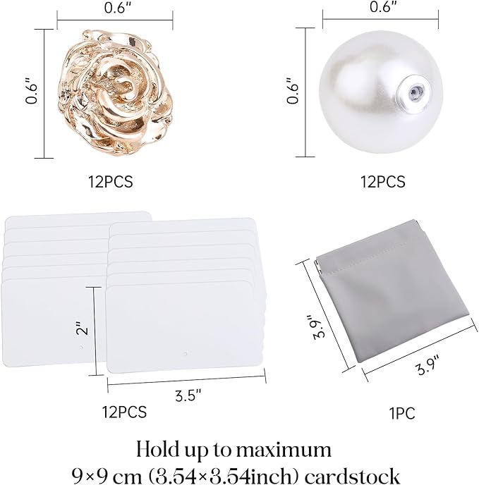 UNIQOOO 12Pcs Decorative Rose Floral Place Card Holders Bulk, Luxury Gold Metal Name Card Stands Set, for Wedding Table Setting, Business Card, Name Tag, Party Food Labels