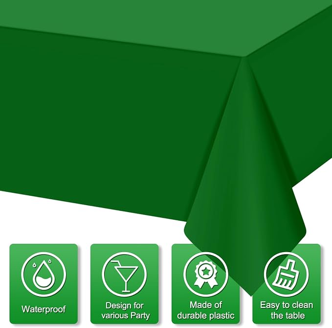 MASHAN 12 Pack Christmas Tablecloth Bulk, Red White Green Disposable Tablecloths, Rectangle Italy Theme Table Covers for Christmas Family Gathering Dining and Italian Party Decoration,54 x 108 Inch - Image 3
