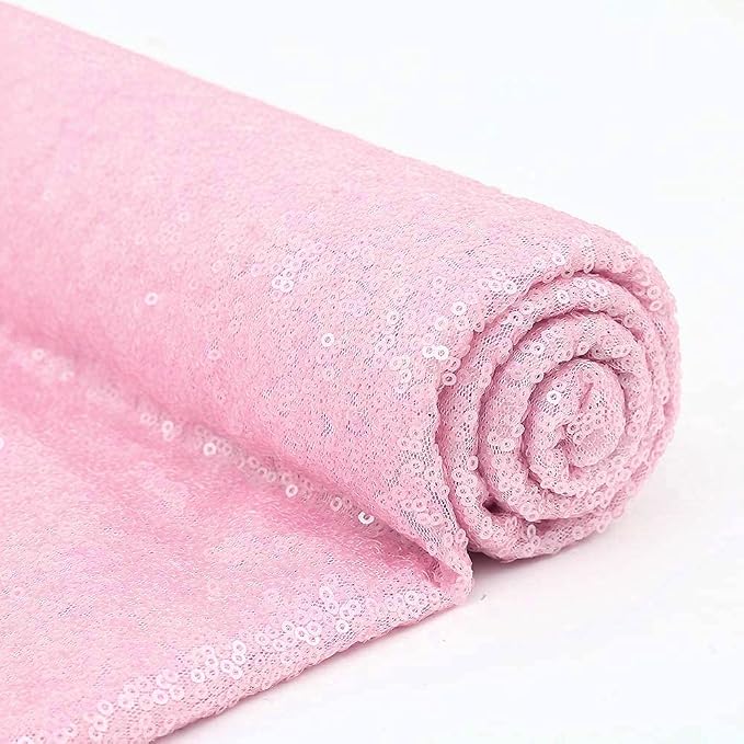 Pink Sequin Backdrop Curtains 4 Panels 2FTx8FT - Image 4