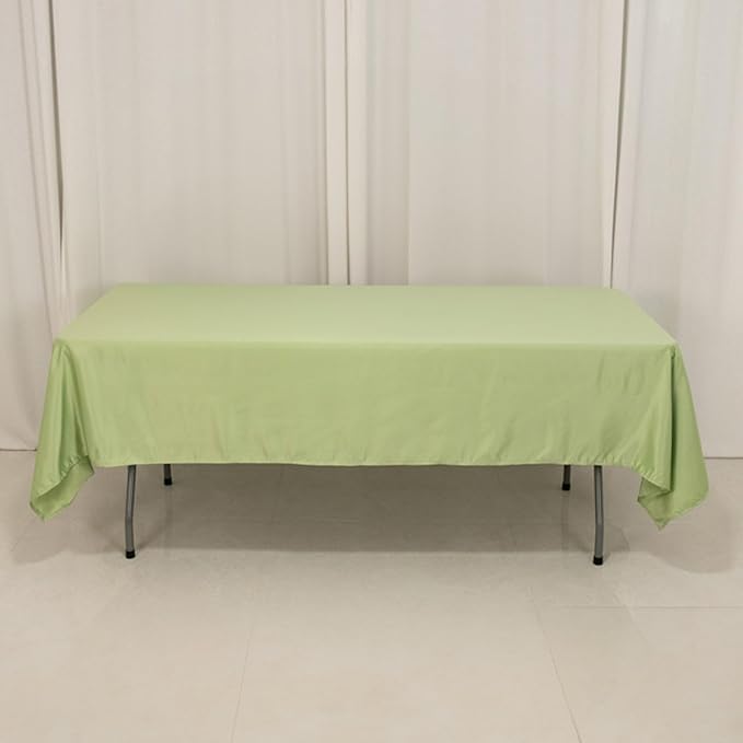 Efavormart Sage Green Seamless Lamour Satin Rectangle Tablecloth - 60"x102"