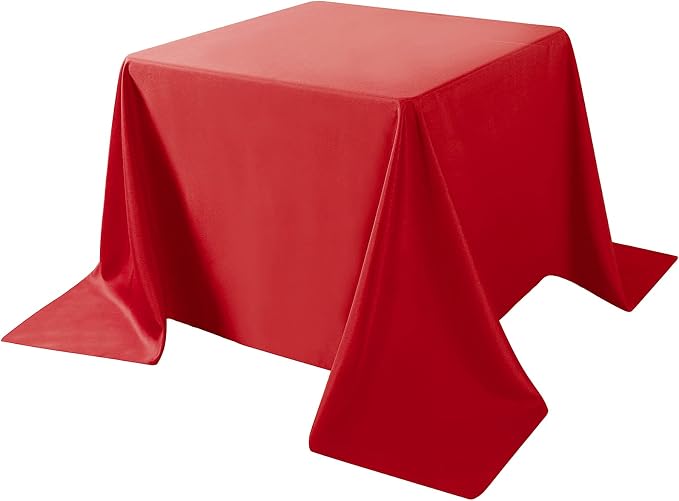 Cupuamon Square Tablecloth 90x90 inch Washable Polyester Fabric Table Cloth for Wedding Party Dining Banquet Decoration（90x90,Red） - Image 2