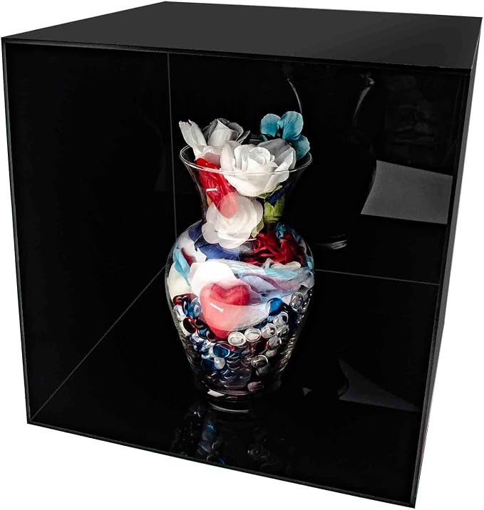14 Inch Acrylic Display Riser Box Black Square Retail Product Riser One Open Side No Lid Merchandise Storage Box Flippable Cubby for Expos and Tradeshows by Marketing Holders - Image 4