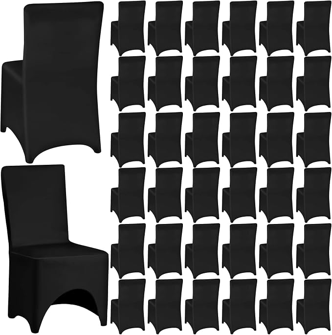 Tudomro 50 Pcs Spandex Stretch Chair Covers for Wedding Banquet,Black by Tudomro
