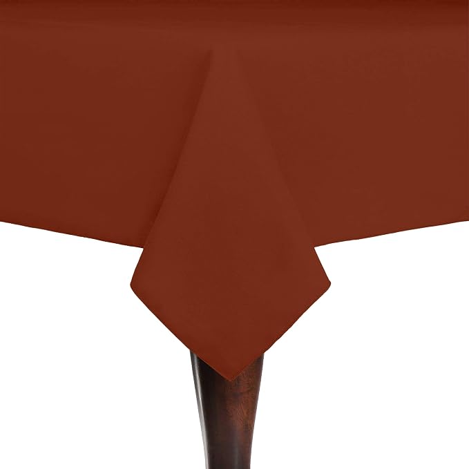 Ultimate Textile 72x72-Inch Cotton-Feel Tablecloth, Burnt Orange, 10 Pack by UltimateTextile