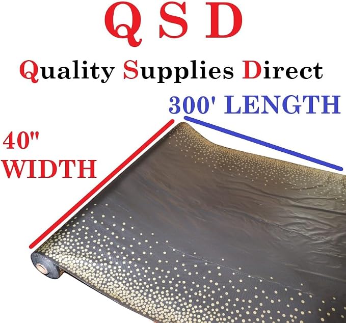 QSD Black with Gold Dots Banquet Tablecloth Roll-300 Feet Long (26 Colors) - NO Folds or Creases (Super Fast Set UP) - Quality Supplies Direct - Image 3