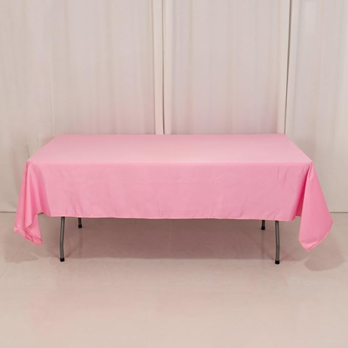 Efavormart Pink Seamless Lamour Satin Rectangle Tablecloth - 60"x102"