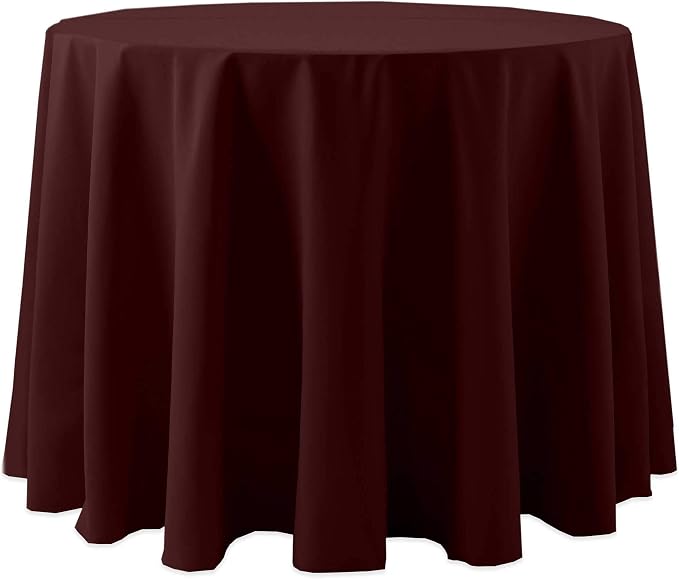 Ultimate Textile 72-Inch Round Cotton-Feel Tablecloth, Burgundy, 5 Pack by UltimateTextile