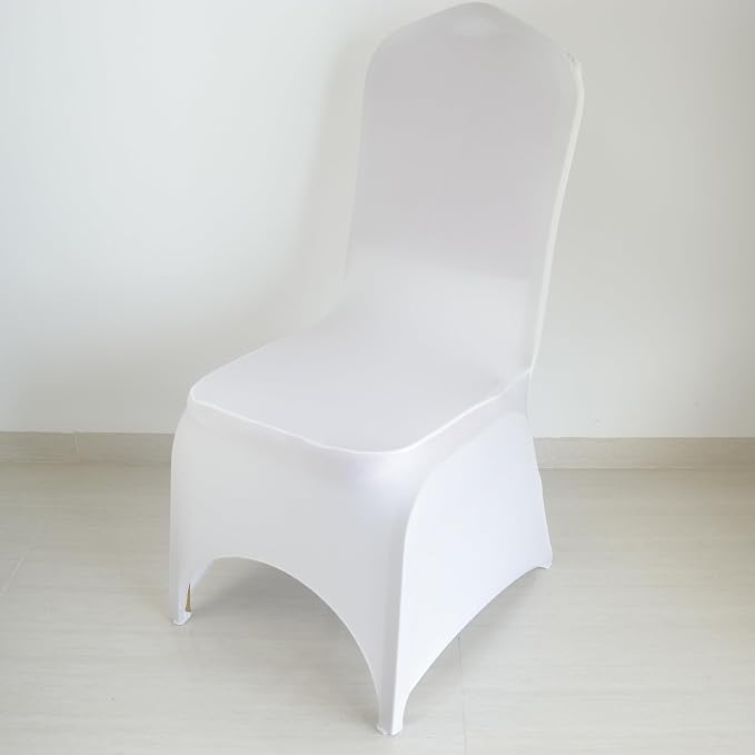30 80 100Pieces White Wedding Chair Covers Stretch Polyester Spandex for Wedding Party Banquet Seat Covers (White Arch, 80PCS) by Unknown