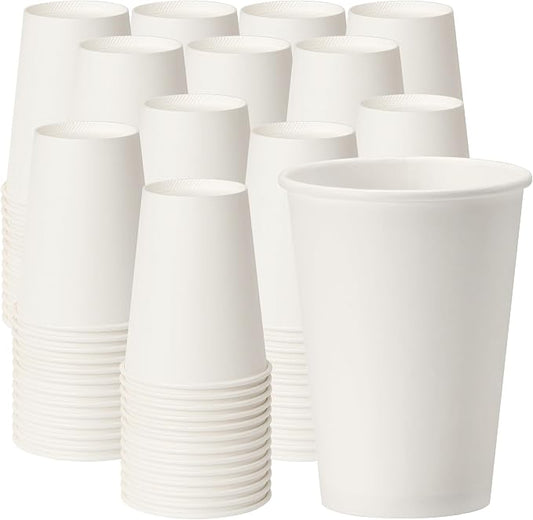 RACETOP Disposable Paper Coffee Cups, Paper Cups, Disposable Coffee Cups for Beverage or Coffee 12 oz 100 pack by RACETOP
