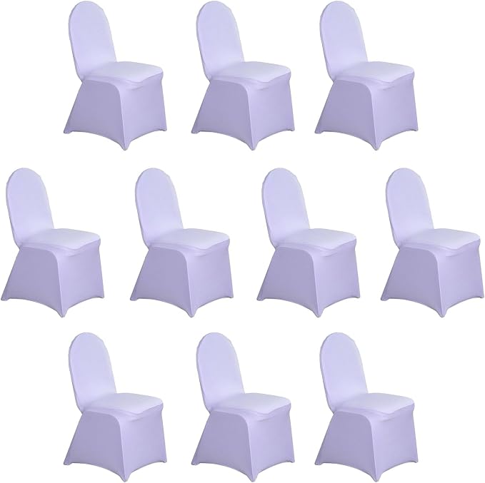 Efavormart 10 PCS Spandex Stretch Lavender Chair Covers Universal Banquet Chair Covers for Party Dining with Foot Pockets Washable Wedding Chair Slip Covers for Outdoor - Image 2