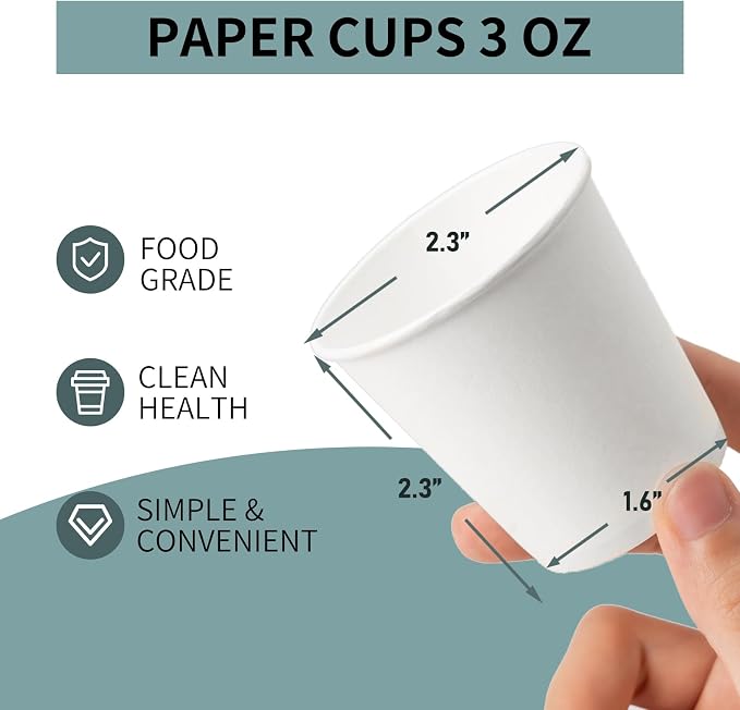 RACETOP [600 Pack] 3 oz Bathroom Paper Cups, Disposable Paper Cups, Small Mouthwash Cups, Ideal for Bathroom - Image 4
