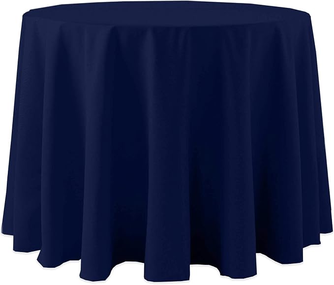 Ultimate Textile 90-Inch Round Cotton-Feel Tablecloth, Navy, 5 Pack by UltimateTextile
