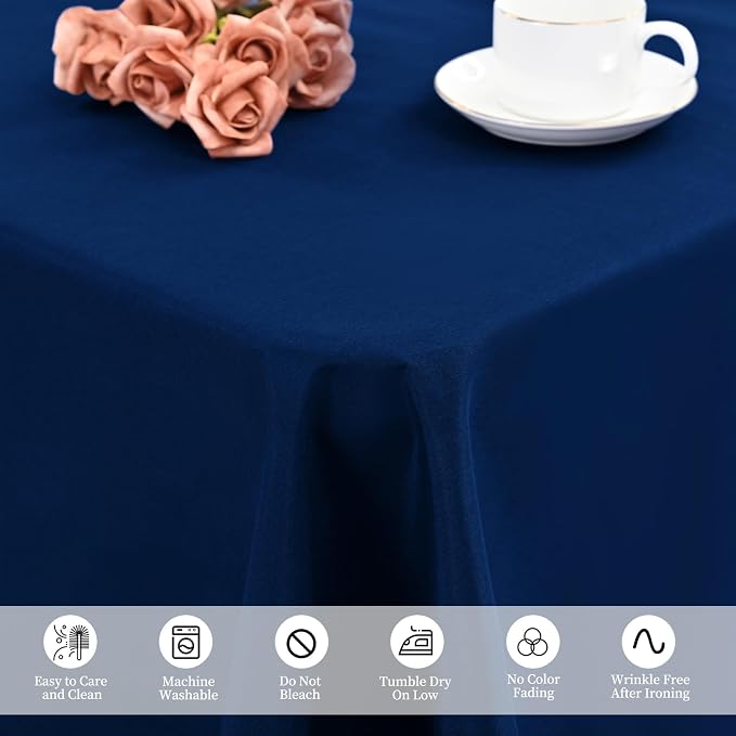 12 Pack Navy Blue Tablecloths for 8ft Tables-60 x 126 Inch | Polyester Table Cover, Stain and Wrinkle Resistant Washable Fabric Table Cloth, Perfect for Wedding Banquet Parties - Image 4