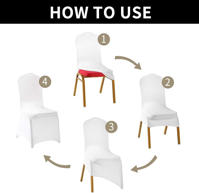 Ascoza 20 Pack White Spandex Chair Covers for High Back Chairs in Stretch Washable Fabric for Wedding, Party,Holidays,Celebration and Other Special Events - Image 6