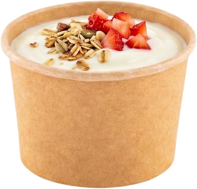 Coppetta 4 Ounce Dessert Cups, 50 Disposable Ice Cream Cups - Lids Sold Separately, Heavy-Duty, Kraft Paper Frozen Yogurt Bowls, For Hot And Cold Foods, Perfect For Gelato Or Mousse - Restaurantware - Image 6