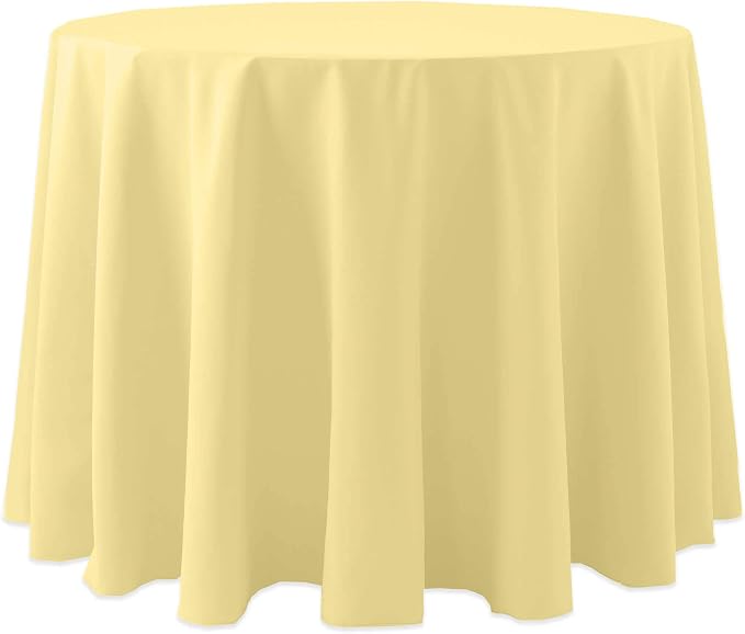 Ultimate Textile 72-Inch Round Cotton-Feel Tablecloth, Cornsilk, 2 Pack by UltimateTextile