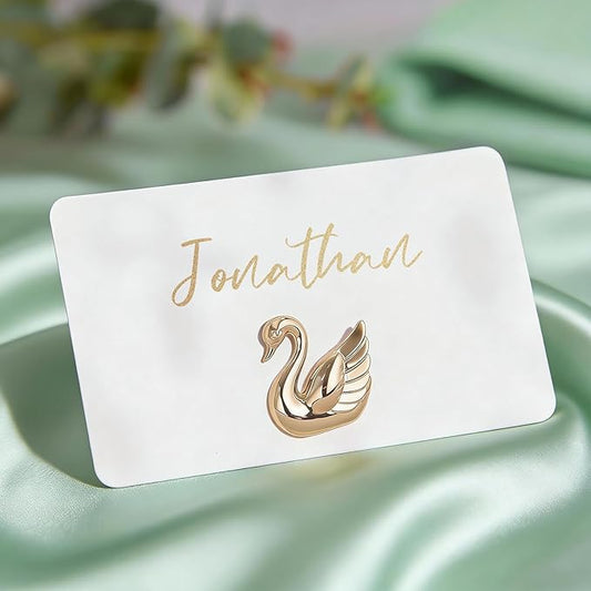 UNIQOOO 24Pcs Decorative Swan Place Card Holders Bulk, Name Card Holder, for Wedding Decor Favors, Table Setting, Name Tag, Party Food Labels