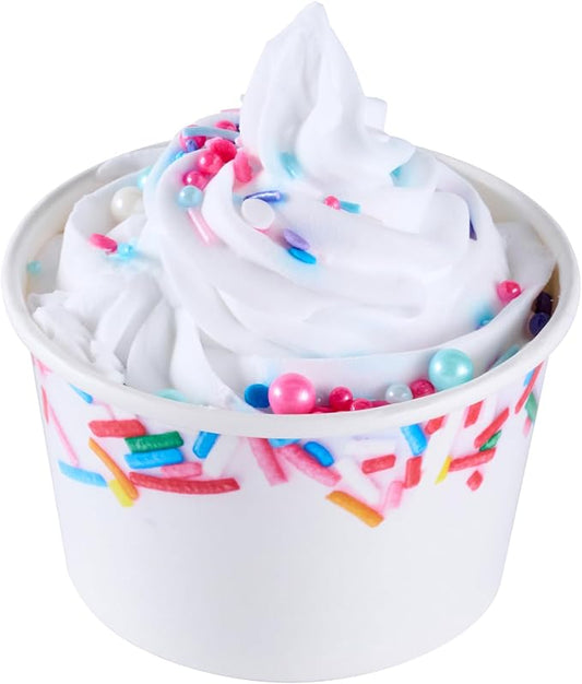 Restaurantware Ice Cream Cups 50 Pack of 8 oz Leak-Resistant Disposable Dessert Bowl Frozen Yogurt Cup Round Paper Container For Cold And Hot Desserts by Restaurantware