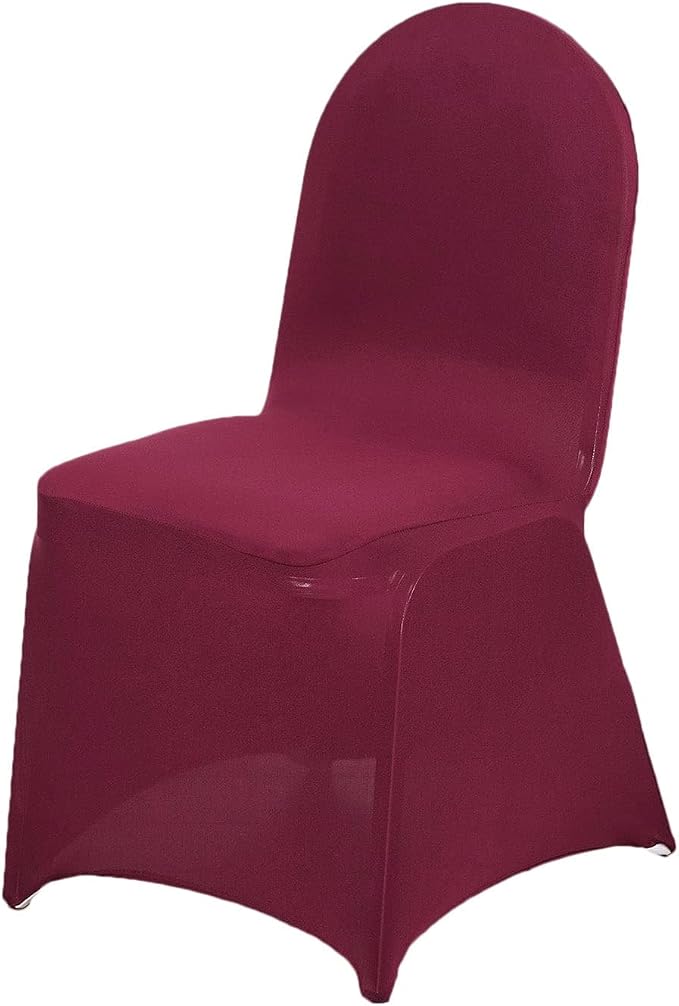 Efavormart 20PCS Burgundy Stretchy Spandex Fitted Banquet Chair Covers for Party Dining Chairs Wedding Banquet Outdoor Event Catering Slip Covers - Image 7