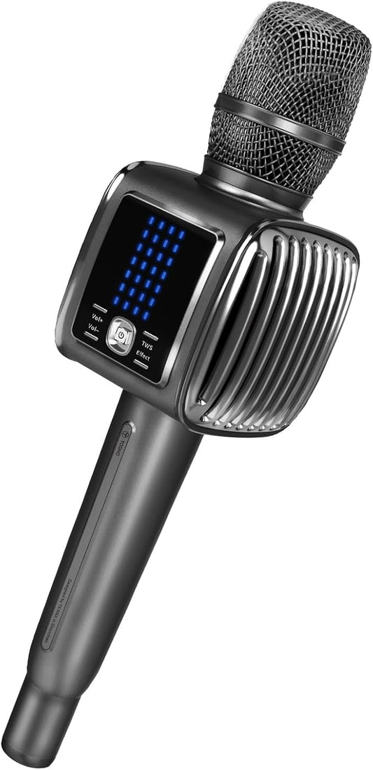 TOSING G6 Pro Karaoke Machine for Adults/Kids Singing Microphone,20W Bluetooth Speaker with LCD,Wireless Microphones for Party/Church//Phone/Tablets