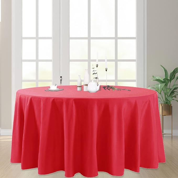 6 Pack Red Round Tablecloths 70 Inches Table Cloth Stain and Wrinkle Resistant Washable Polyester Table Cover Fabric for Party, Wedding,Dining,and Banquet Decoration - Image 6